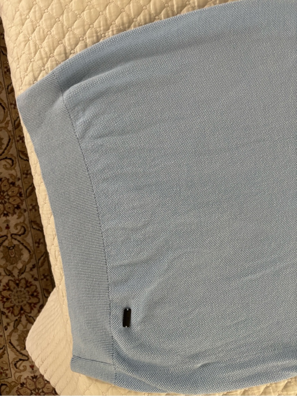 Born with Appetite Light Blue Short-Sleeve Knit Polo Shirt - Picture 3 of 3